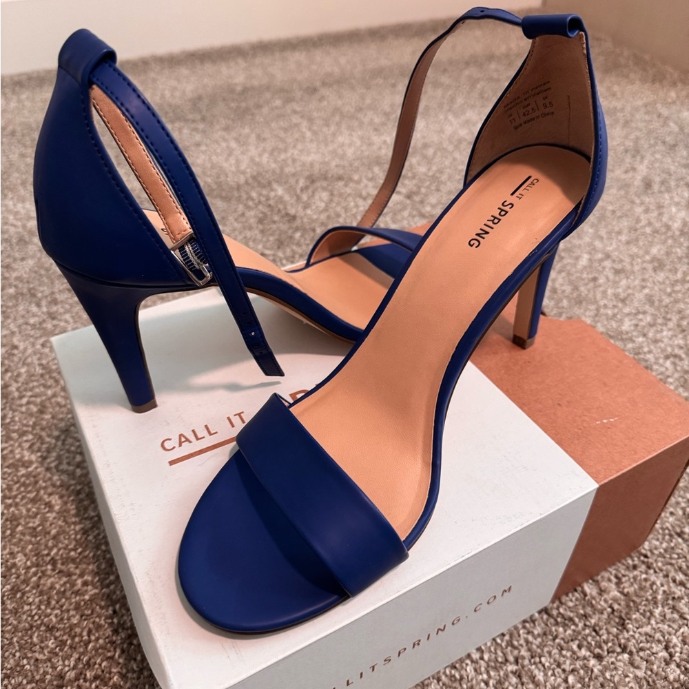Call It Spring Royal Blue Strappy Heels